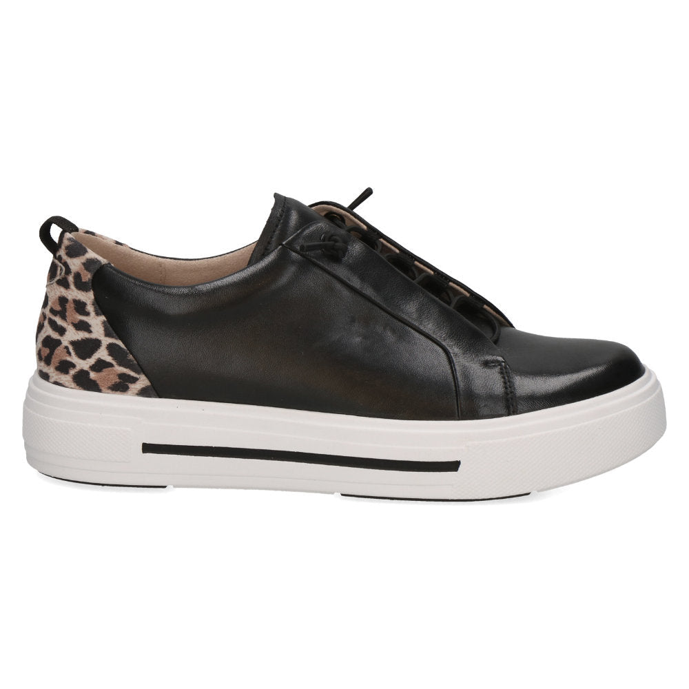 Caprice 9-23709-44 019 Black Comb Lace-Up Trainers