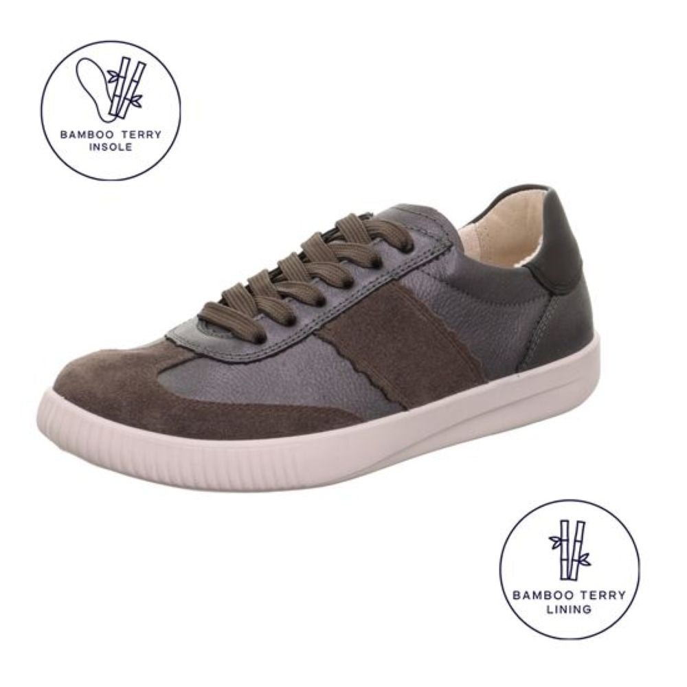 Legero Silence 2-000371-2800 Grey Lace-Up Low Shoes