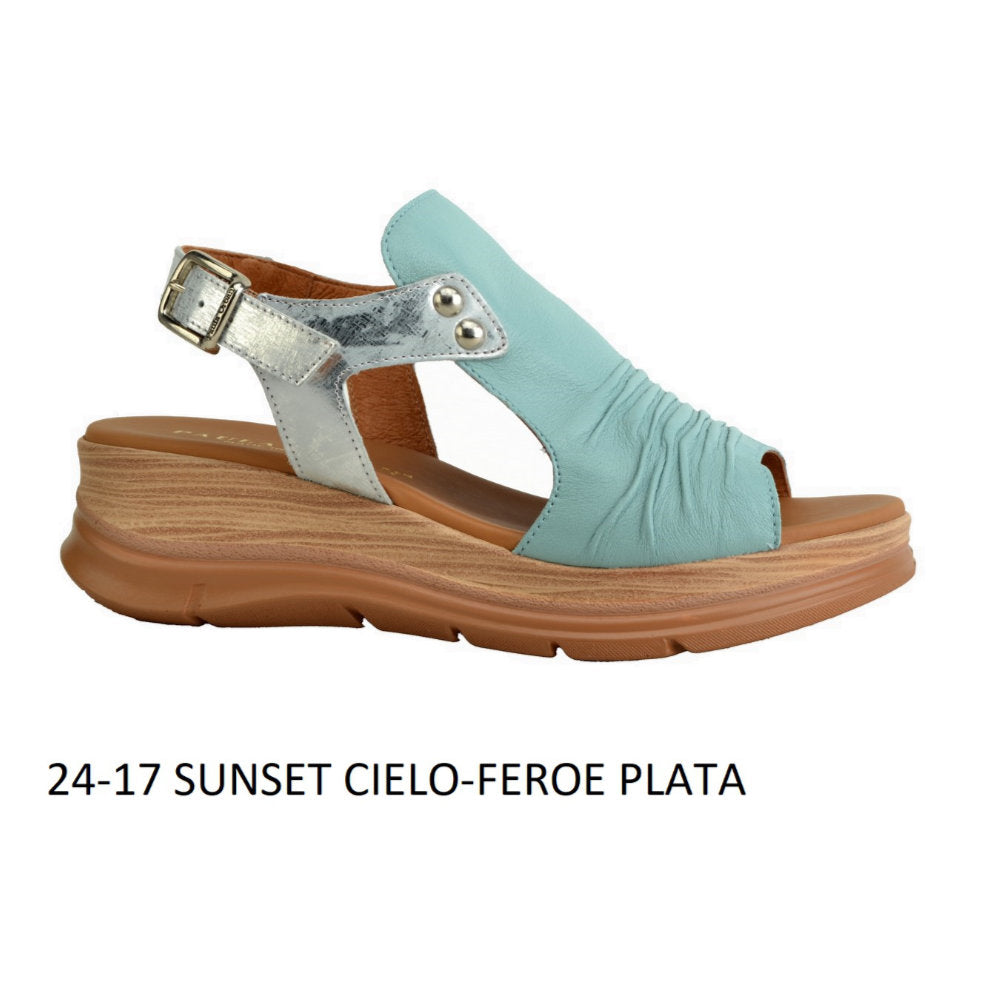 Paula Urban 24-17 Blue/Gold Sandals