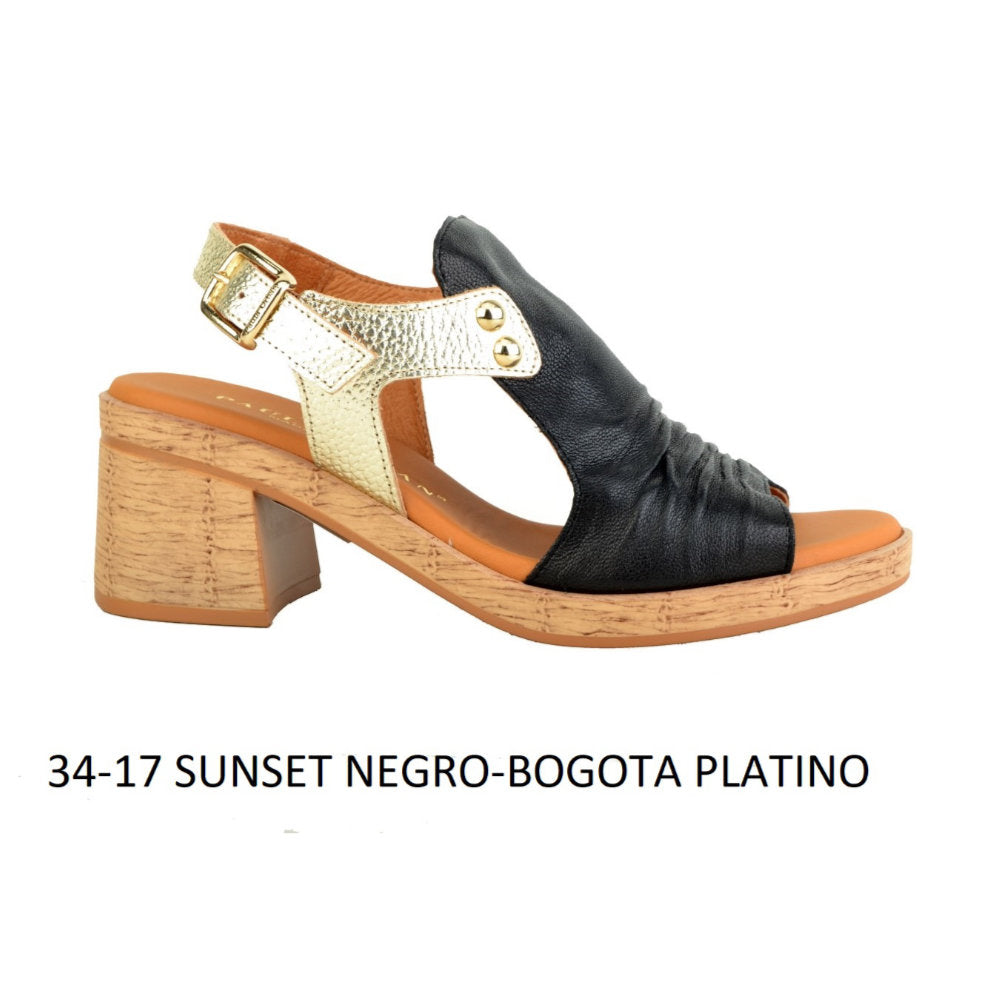 Paula Urban 34-17 Black/Gold Sandals