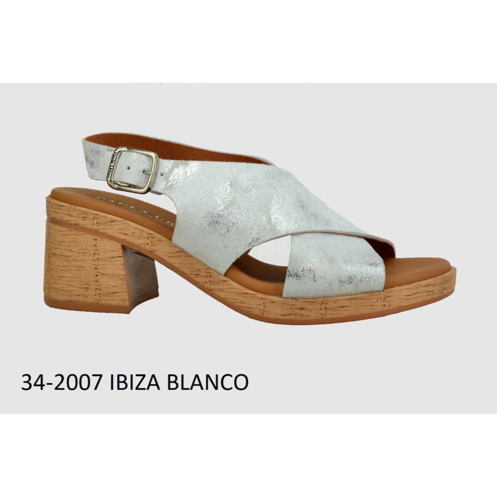 Paula Urban 34-2007 White Metallic Sandals