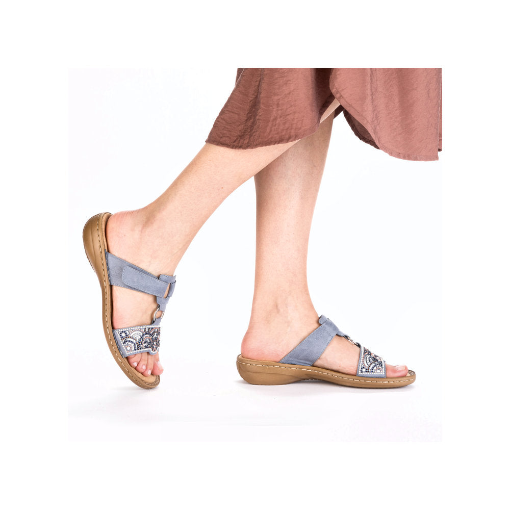 Rieker 608K2-12 Regina Blue Mules