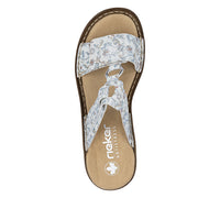 Rieker 628P9-91 Regina Silver Mules