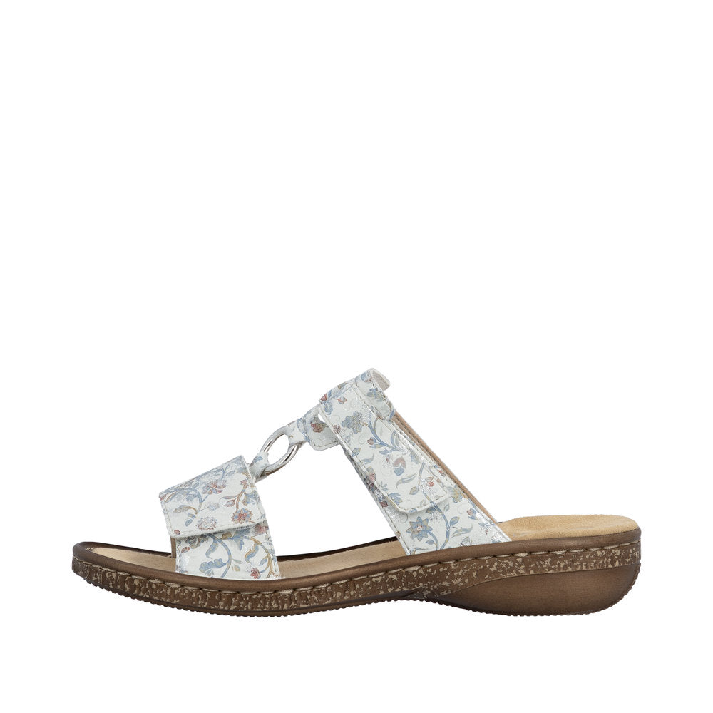 Rieker 628P9-91 Regina Silver Mules