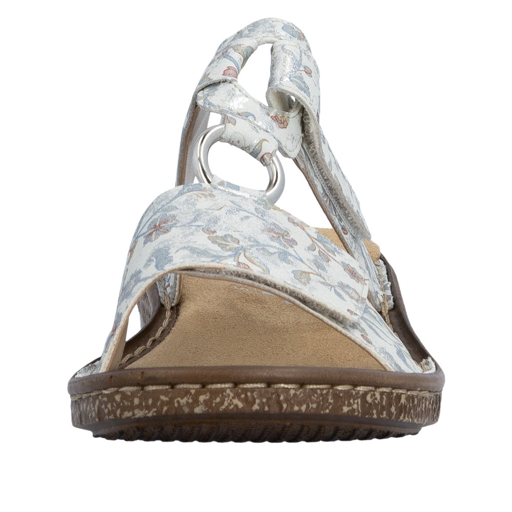 Rieker 628P9-91 Regina Silver Mules