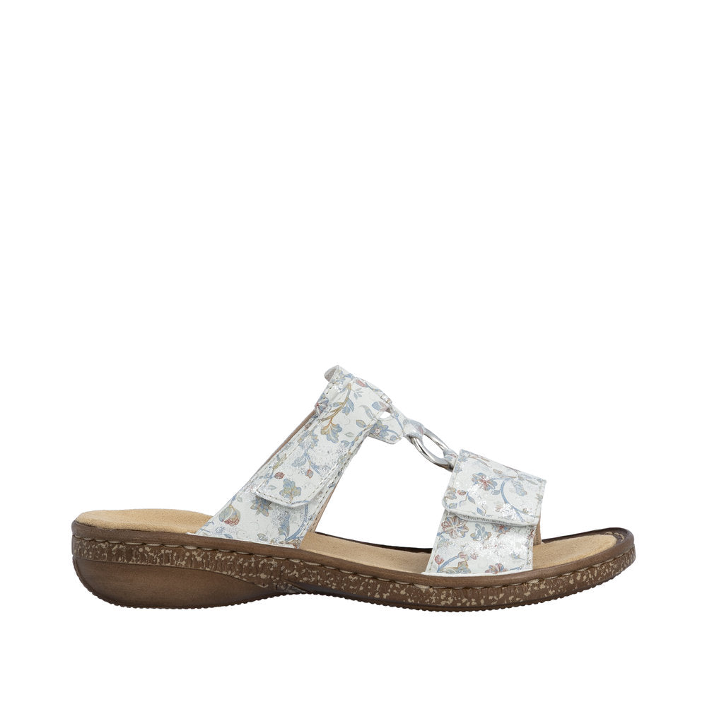 Rieker 628P9-91 Regina Silver Mules