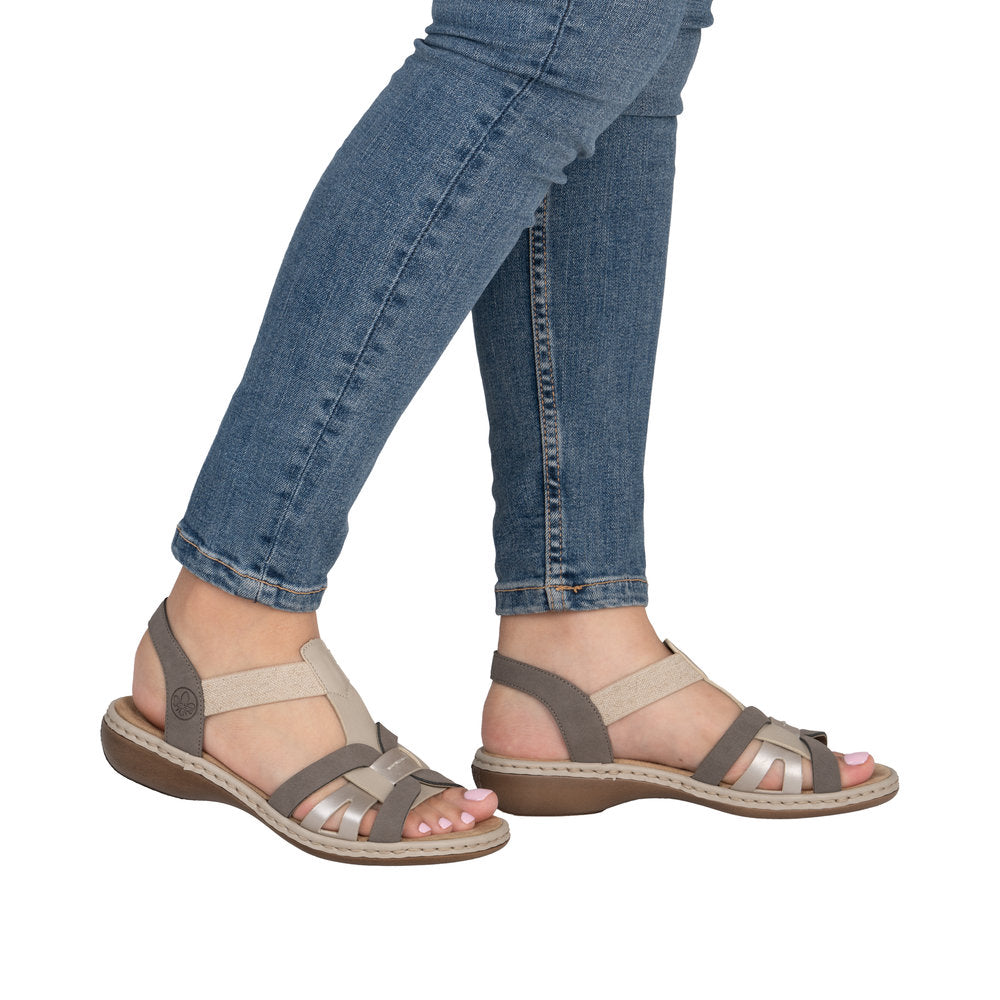 Rieker 65918-64 Regina Brown Combi Sandals
