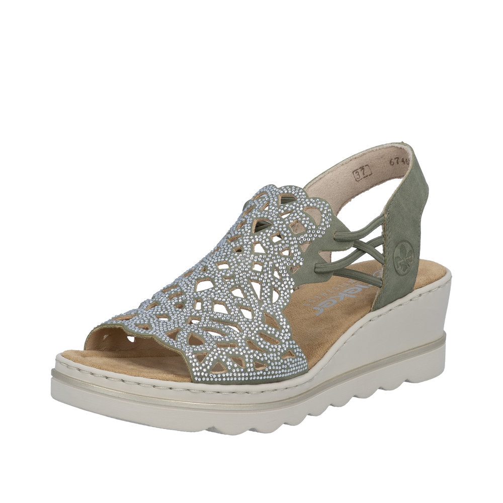 Rieker 67465-52 Rose Khaki Sandals