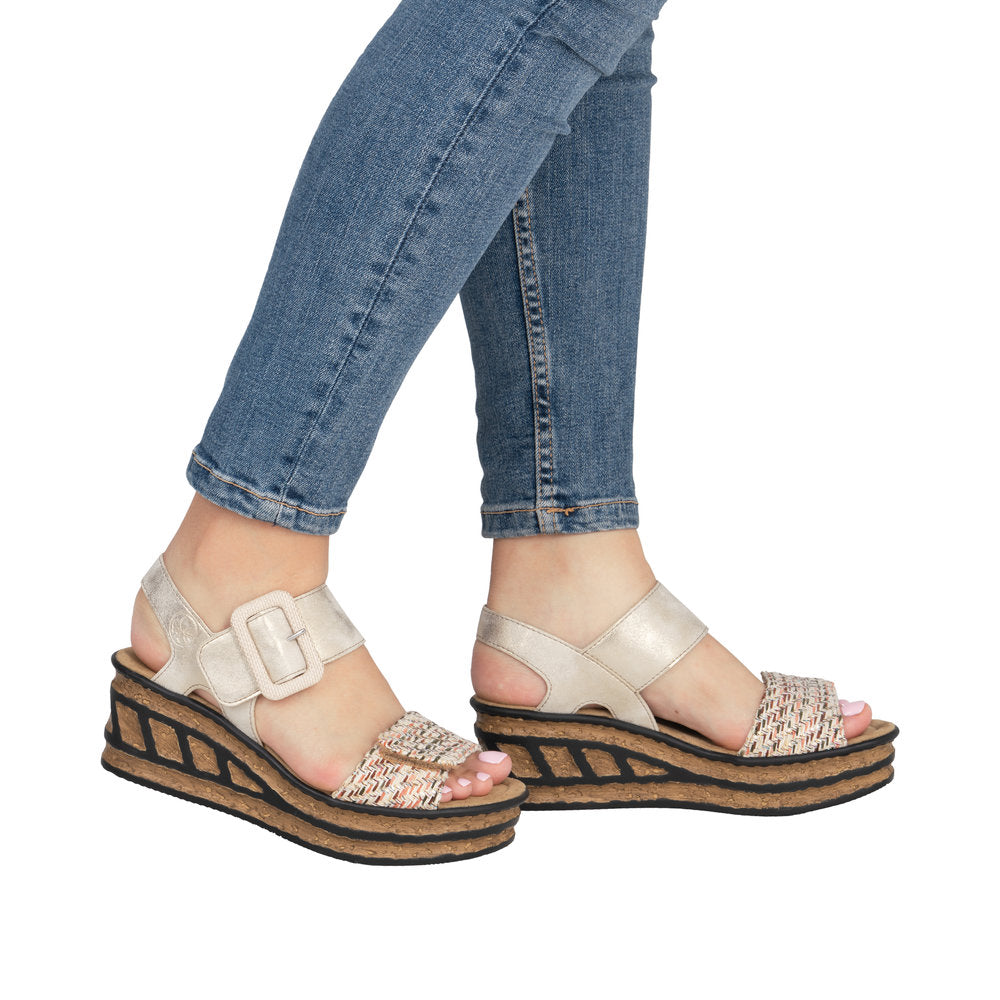 Rieker 68172-60 Rose Beige Sandals