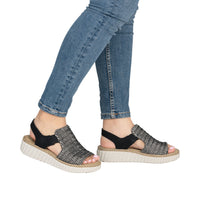 Rieker 69276-00 Rachel Black Sandals