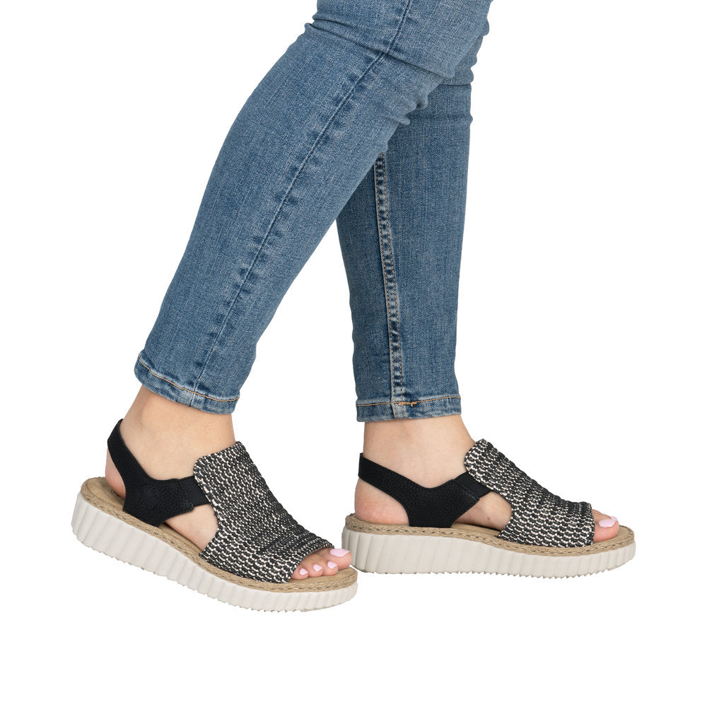 Rieker 69276-00 Rachel Black Sandals