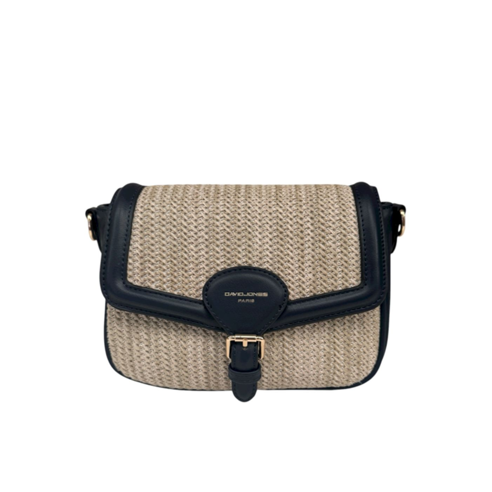 Nova Leathers Straw Half Flap Shoulder Navy (7051-8)