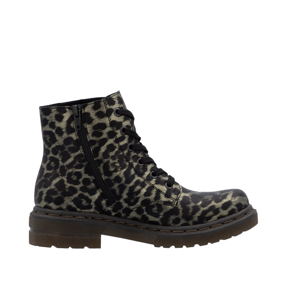 Rieker 78240-90 Gold/Schwarz Leopard Boots