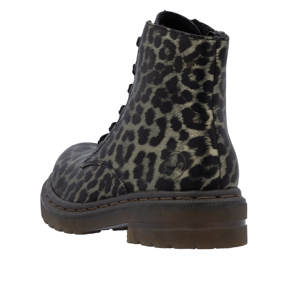 Rieker 78240-90 Gold/Schwarz Leopard Boots