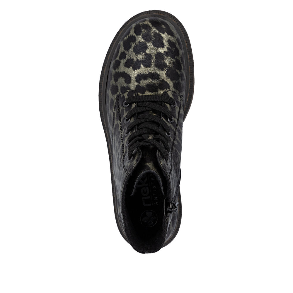 Rieker 78240-90 Gold/Schwarz Leopard Boots
