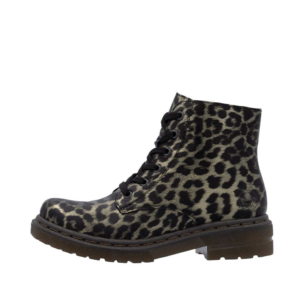 Rieker 78240-90 Gold/Schwarz Leopard Boots