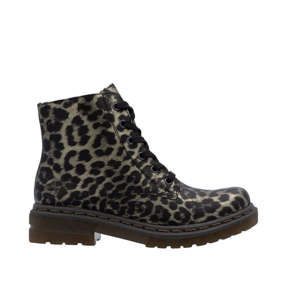 Rieker 78240-90 Gold/Schwarz Leopard Boots