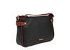 Nova Leathers Zip Top E/W Shoulder Bag Black Tan (844)
