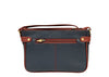 Nova Leathers Zip Top E/W Shoulder Bag Navy Tan (844)