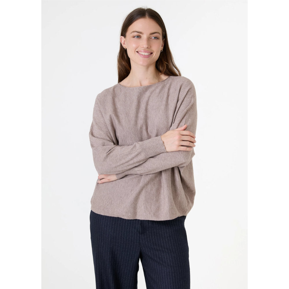 Dreams London Cashmere Like Lurex Batwing Jumper Mink (AA0170)