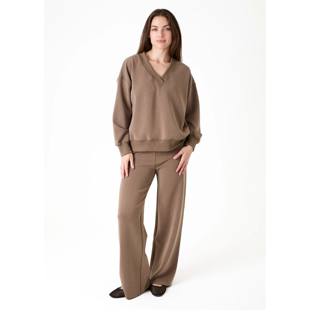 Dreams London Luxe Jersey Straight Leg Trouser Mushroom (AA0401)