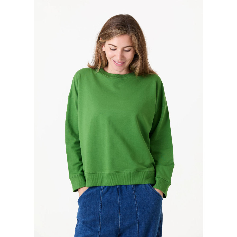 Dreams London Crew Neck Drop Shoulder Sweatshirt Basil Green (AA0440)