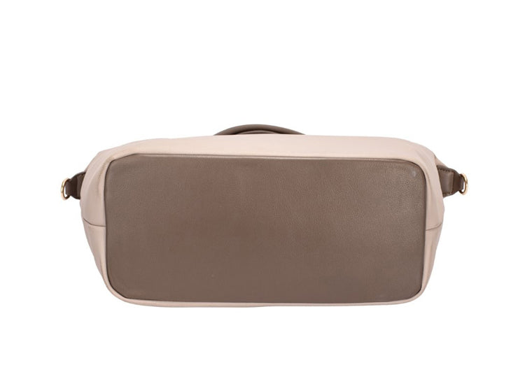 Nova Leathers Medium Tab Over Tote Simply Taupe (CM7331)