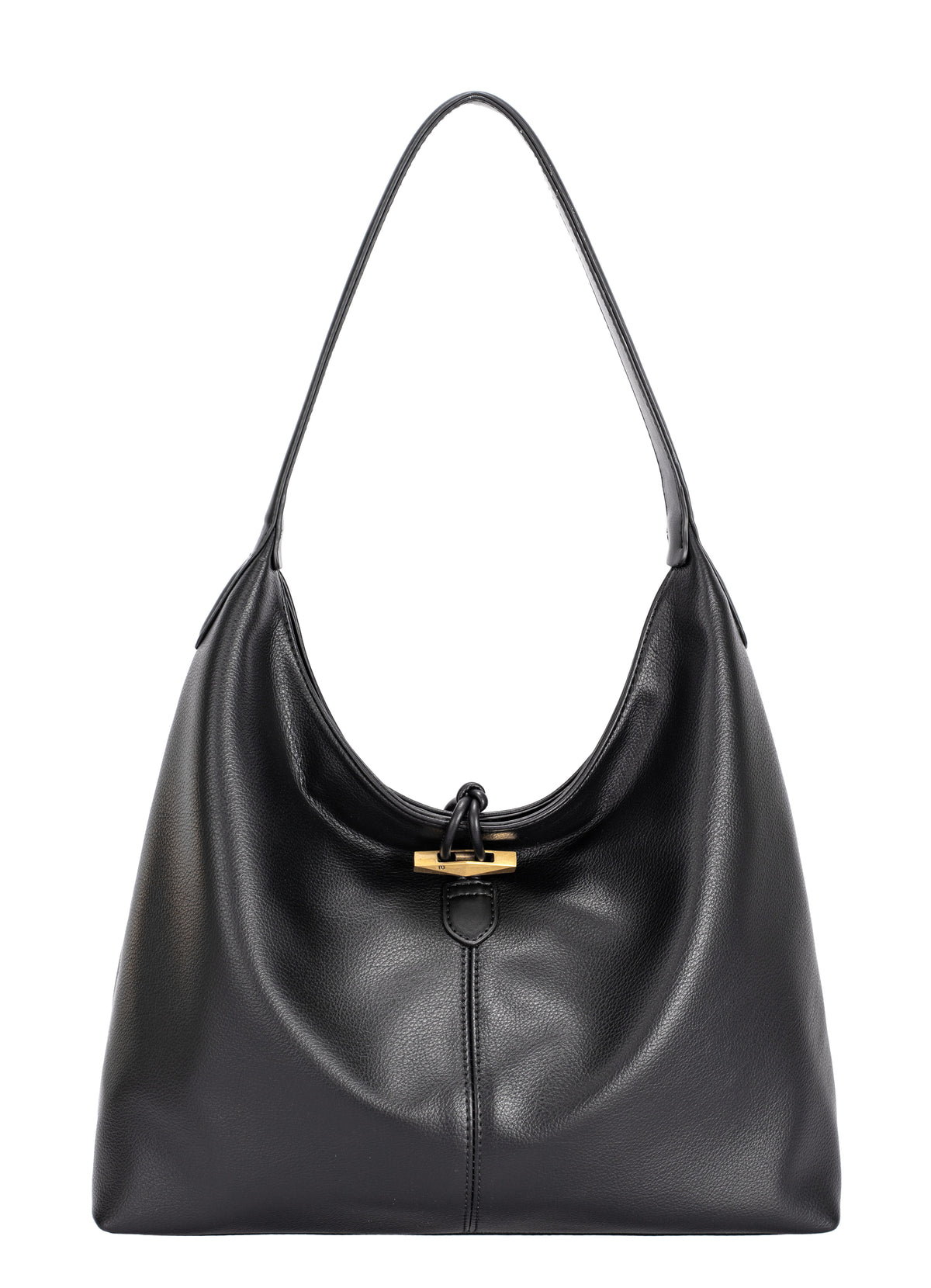 Nova Leathers Slouchy Button Detail Hobo Black  (CM7712)