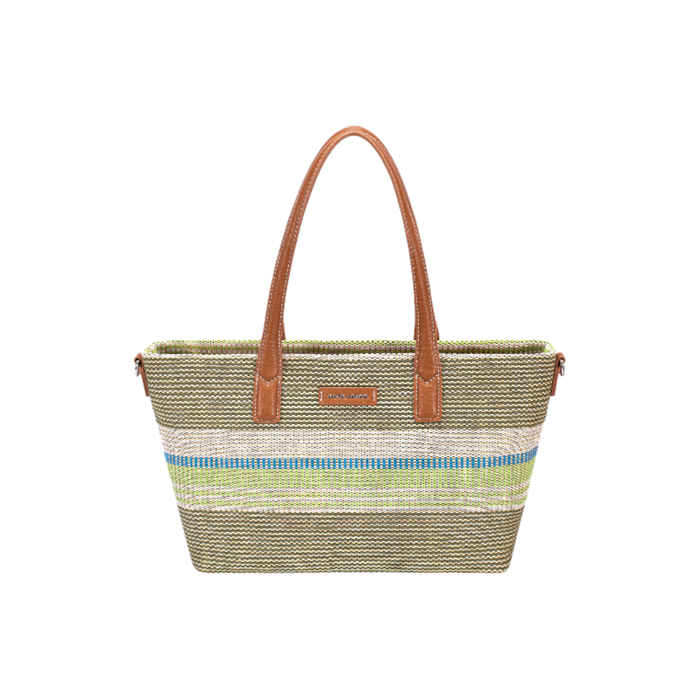 Nova Leathers Medium Straw Effect Shopper Olive Branch (CM8368)