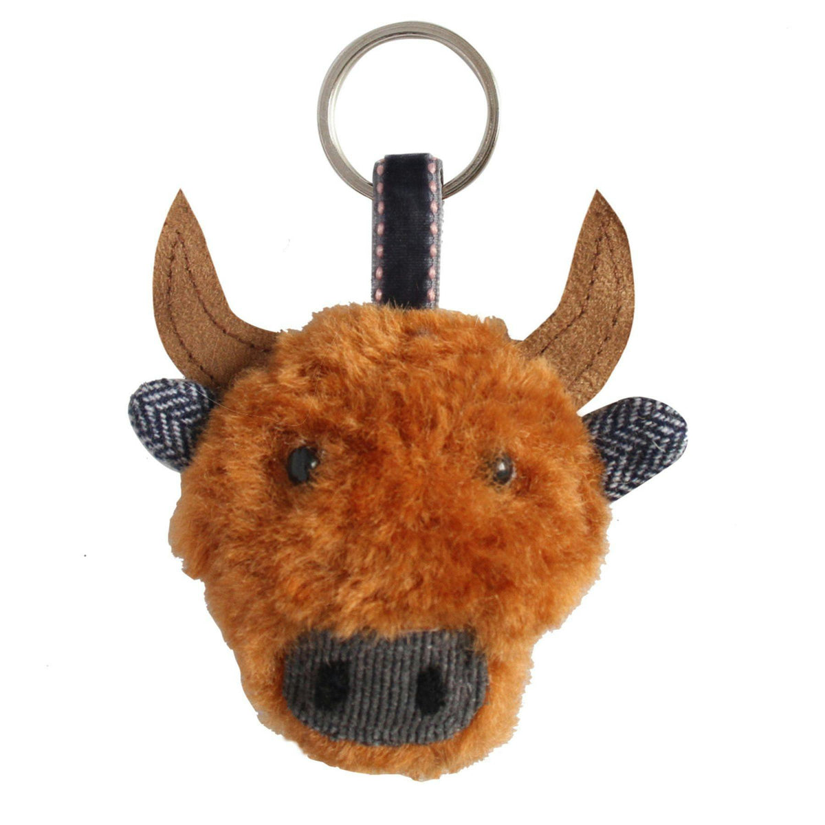 Earth Squared Tweed Keyring Cow Drem  (COW26KRDM)