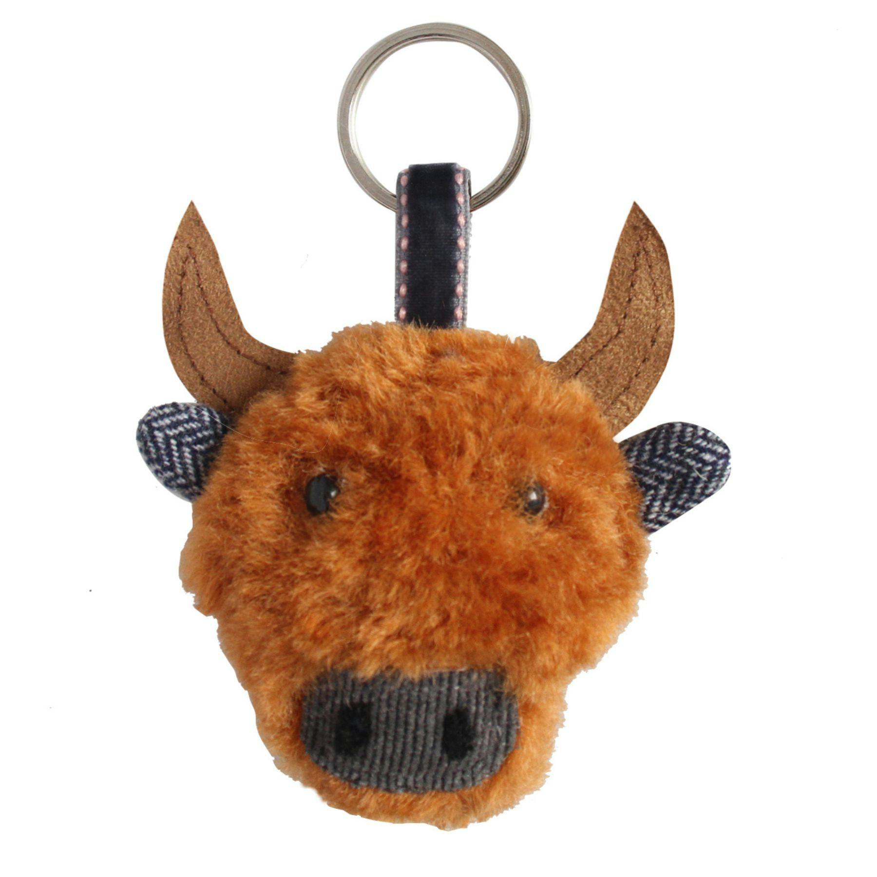 Earth Squared Tweed Keyring Cow Drem  (COW26KRDM)