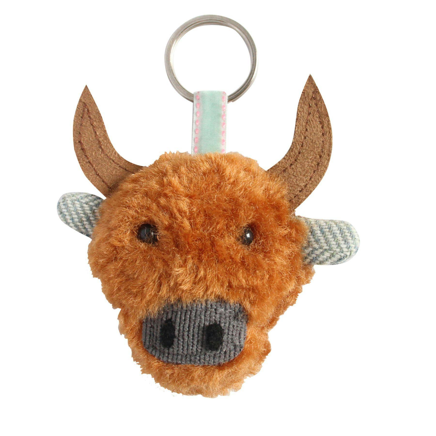Earth Squared Tweed Keyring Cow Skye  (COW26KRSKY)