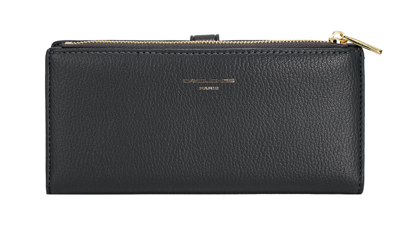 Nova Leathers Long Purse with Multi Credit Card Slots Black  (DJ0086)