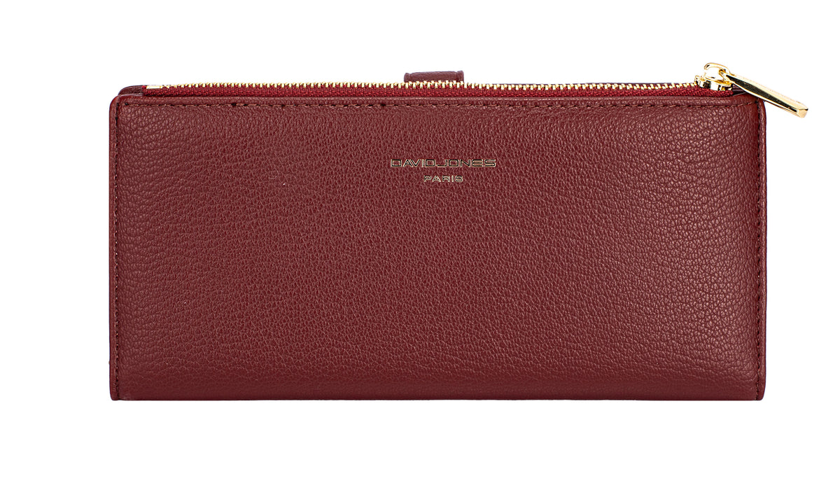 Nova Leathers Long Purse with Multi Credit Card Slots Windsor Wine (DJ0086)