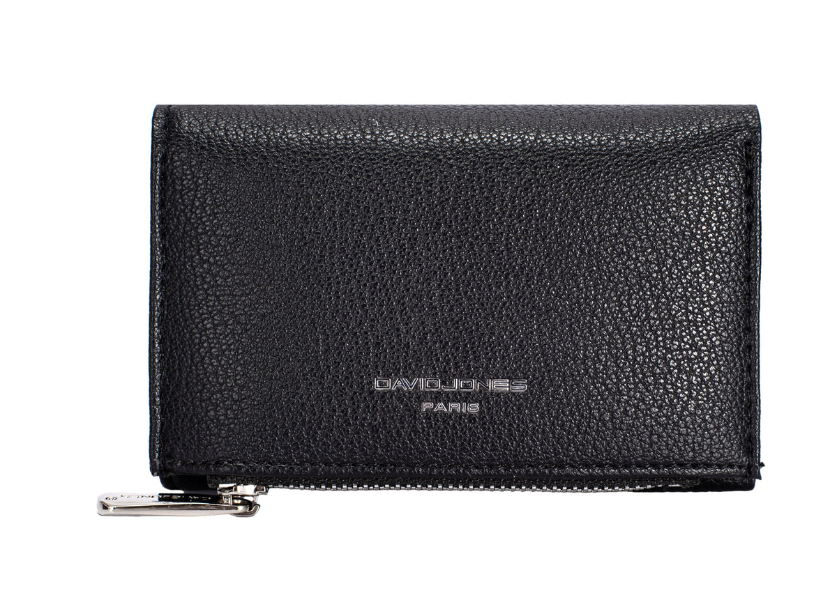 Nova Leathers Tri Fold Small Purse Black  (DJ0087)