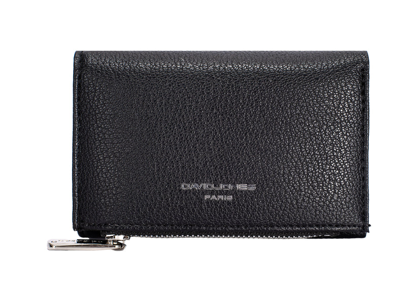 Nova Leathers Tri Fold Small Purse Black  (DJ0087)