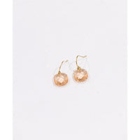 White Leaf Faceted Glass Earring In Amber (EAL09A)