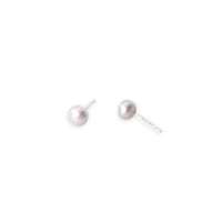 White Leaf White Pearl Stud Earring In Sterling Silver (EAQ09W)