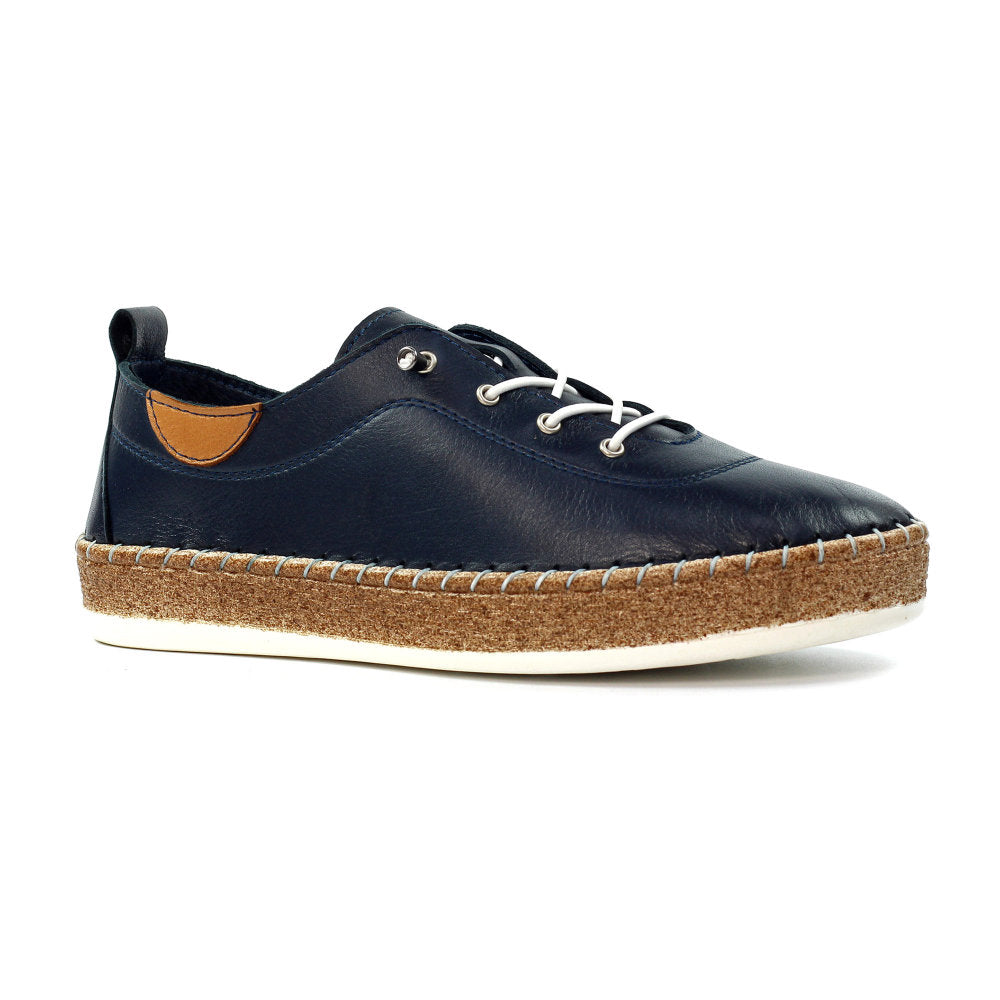 Lunar Evie Navy Lea. Plimsoll FLE050 BL
