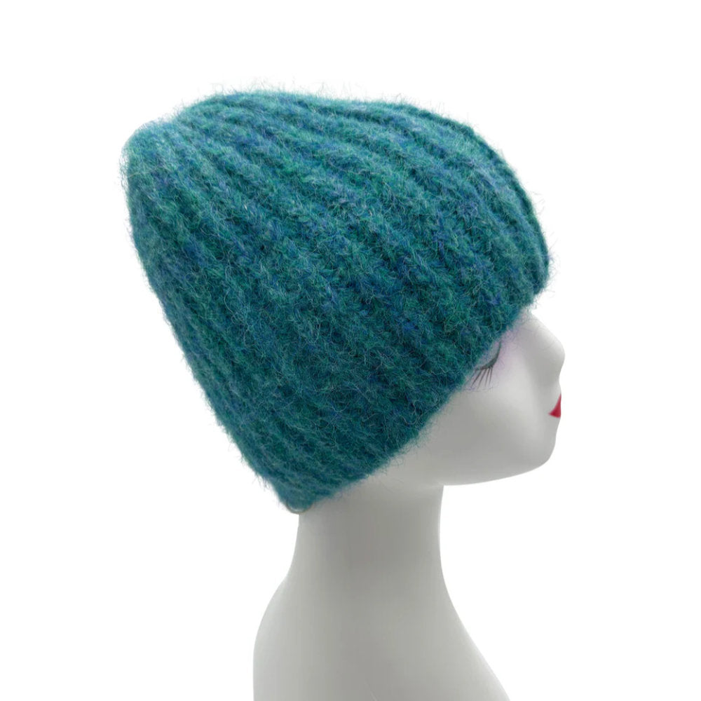 A&B Fashion HT23140-865 Solid Colours Plain Ribbed Beanie Hat - Teal Green