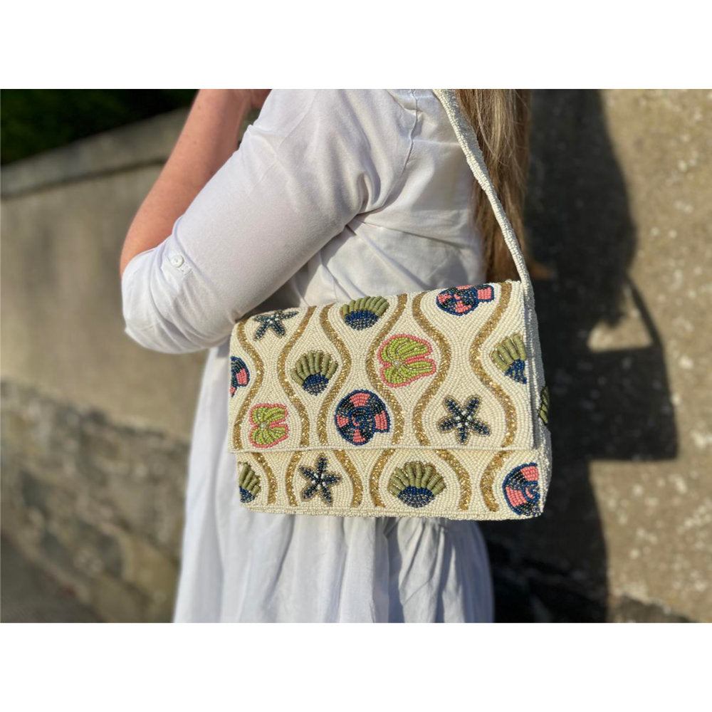 Earth Squared Shell Beaded Shoulder Bag (SS26BPSHL)