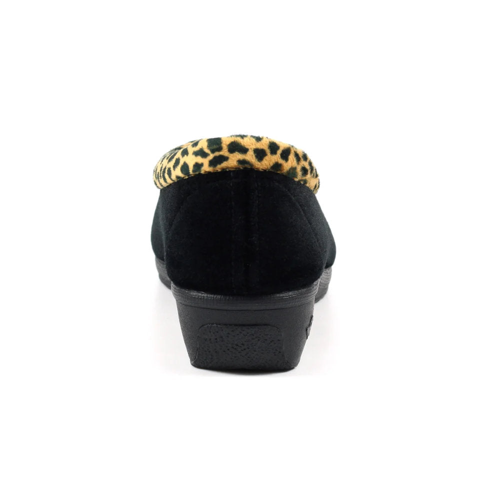 Lunar Paloma Black Ocelot Trim Slipper KLA005 BK