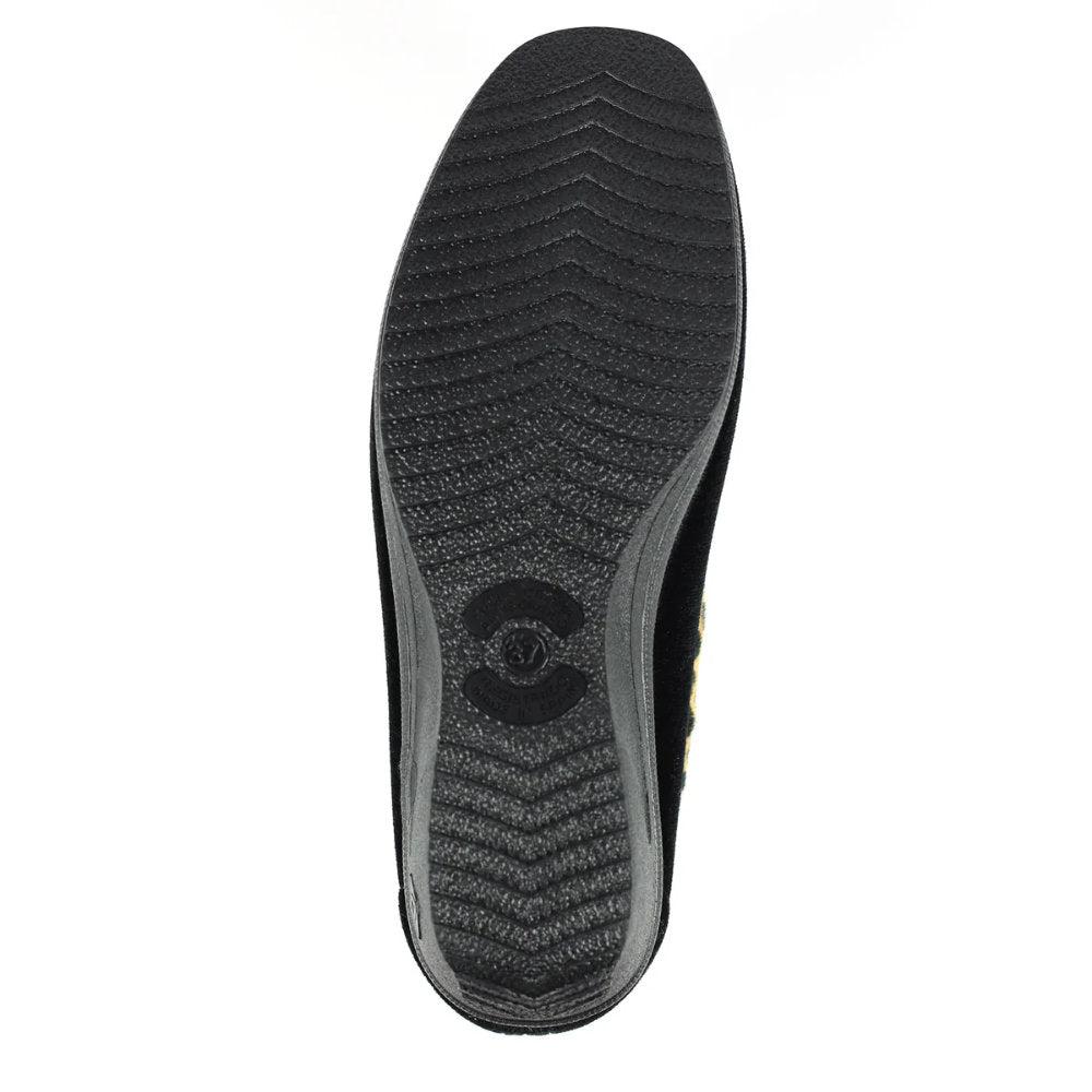 Lunar Paloma Black Ocelot Trim Slipper KLA005 BK