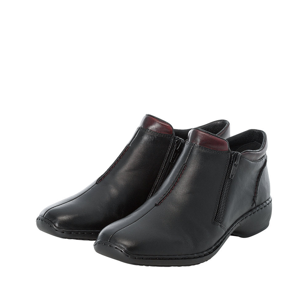 Rieker L3882-00 Schwarz/Burgundy Boots