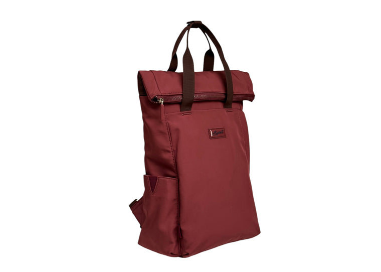 Nova Leathers Medium Roll Top Backpack Clifton Oxblood (LITTLE)