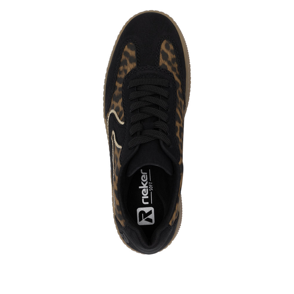 Rieker M5512-90 Schwarz/Braun/Lightgold Trainers