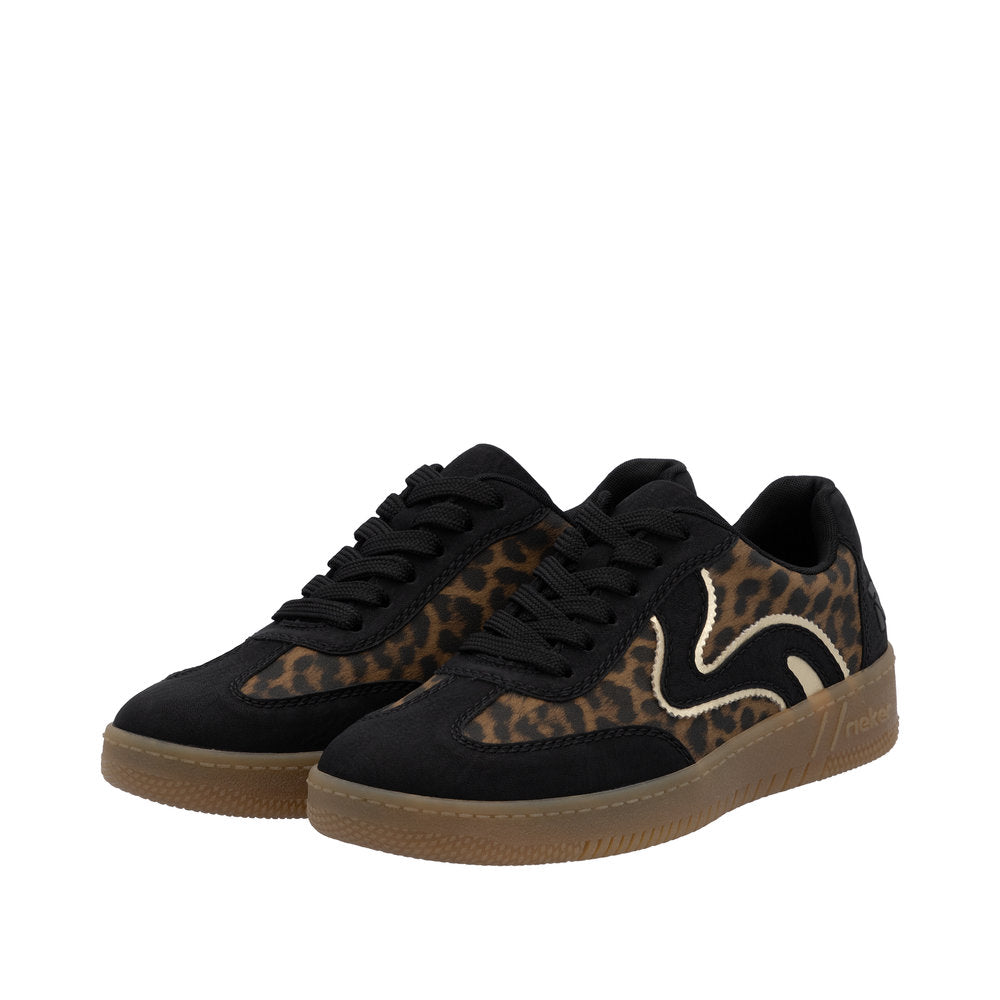 Rieker M5512-90 Schwarz/Braun/Lightgold Trainers
