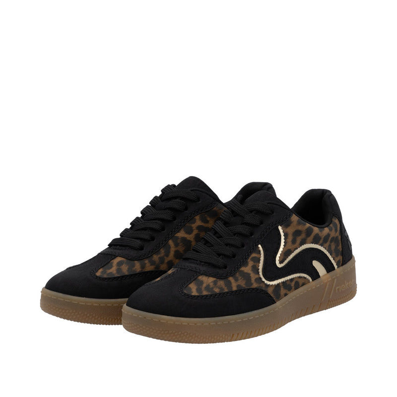 Rieker M5512-90 Schwarz/Braun/Lightgold Trainers