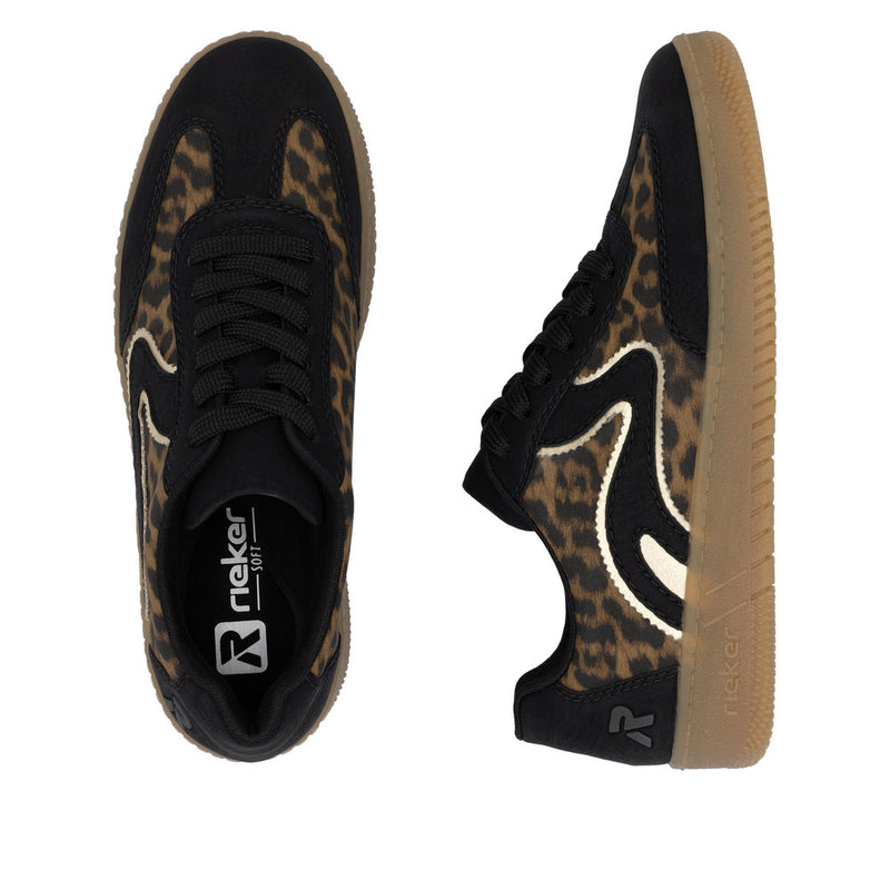 Rieker M5512-90 Schwarz/Braun/Lightgold Trainers