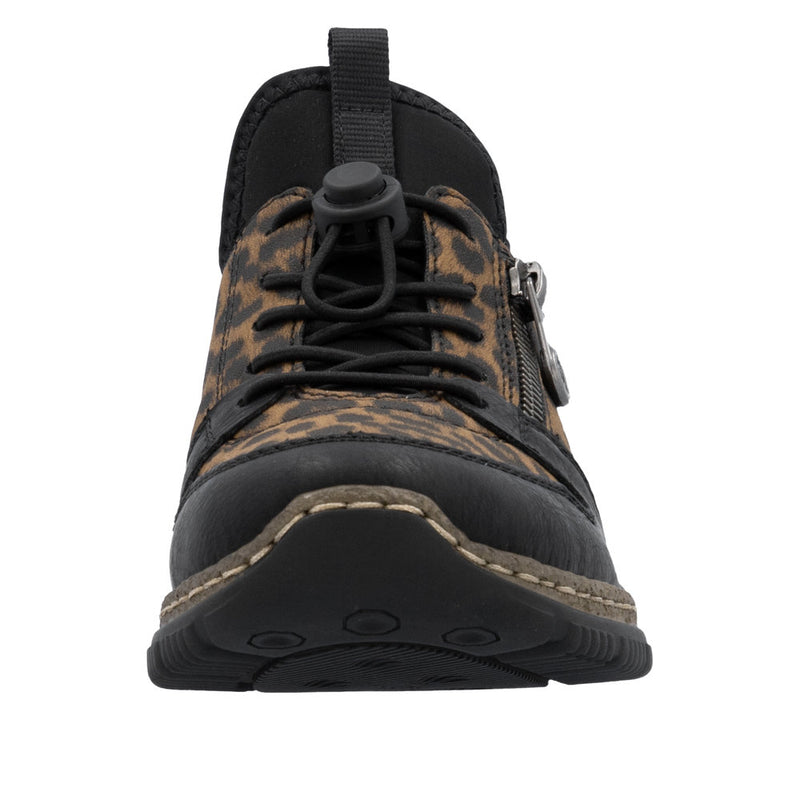 Rieker N32G0-90 Schwarz/Braun Leopard Shoes